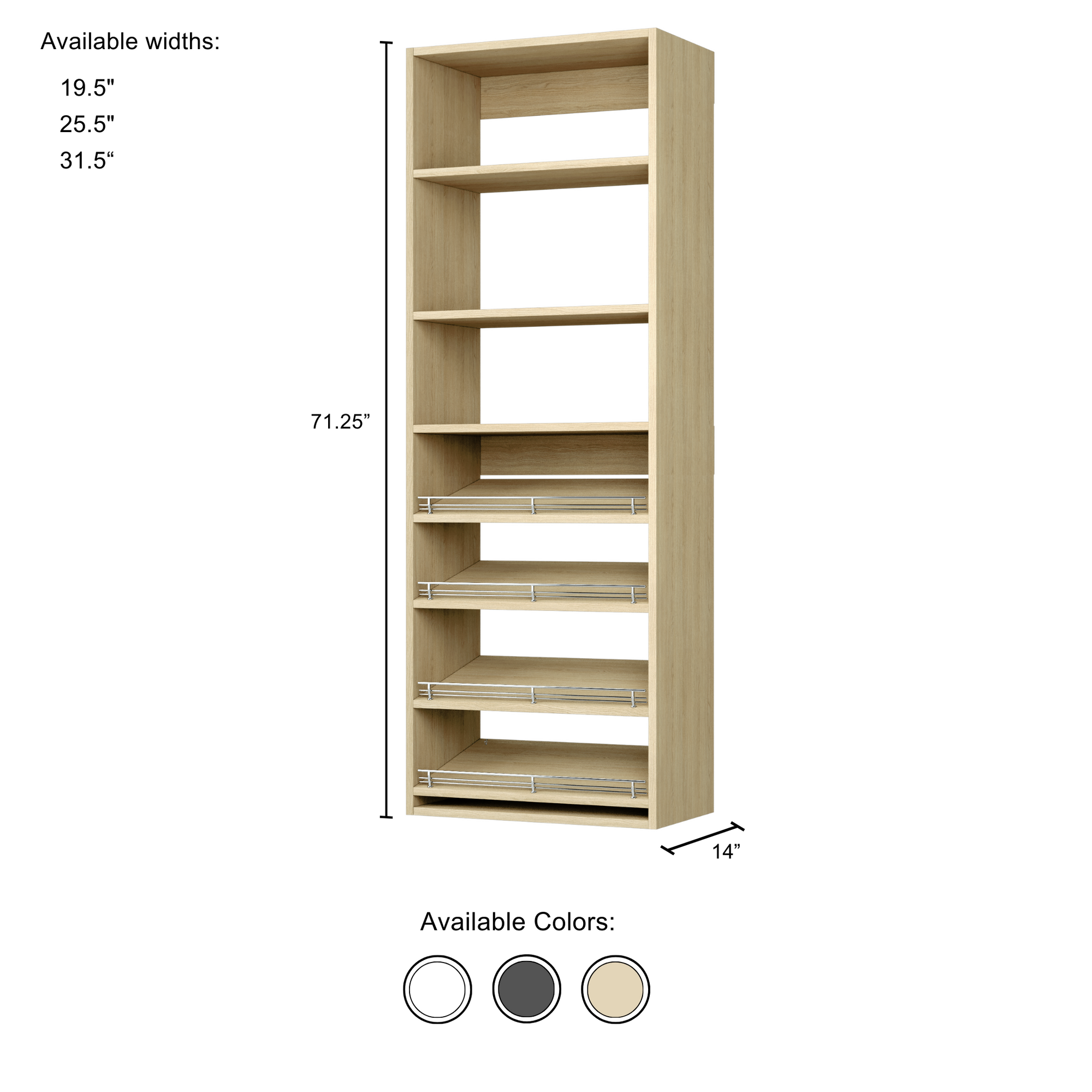 Natural Oak Slanted (4 Shelves)