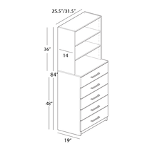 5 Drawer Hutch Tower