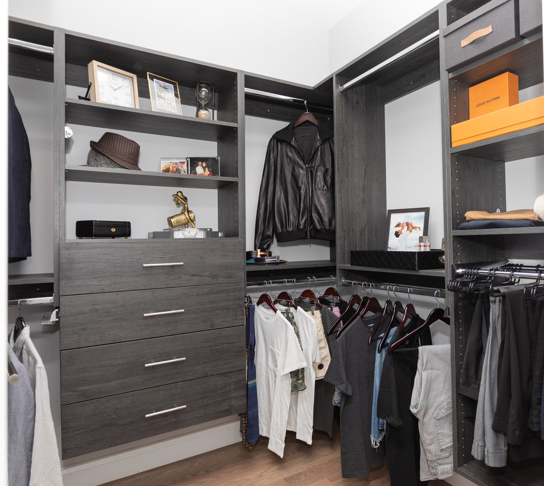 Customer photo of grey Vista walk-in closet