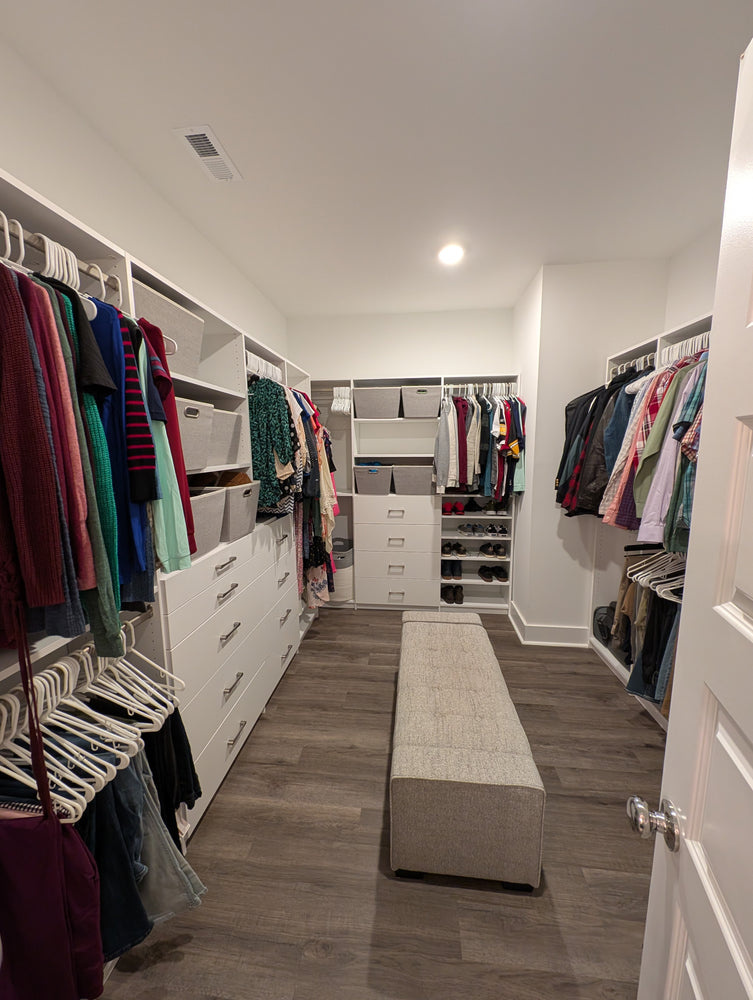 Customer photo of large white Alto walk-in bedroom closet