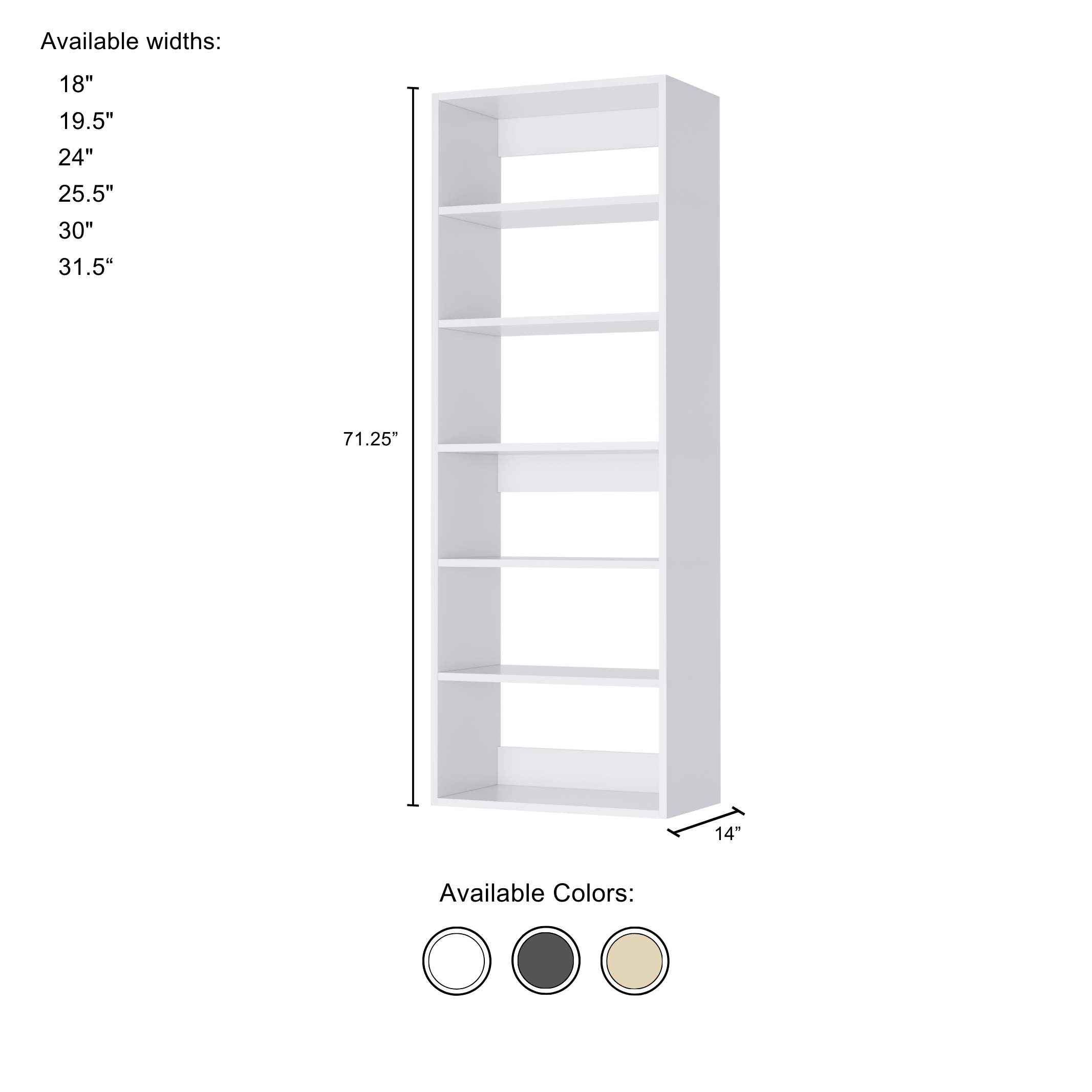 Closet Accessories VISTA TALL SHOE SHELF TOWER - decocloset