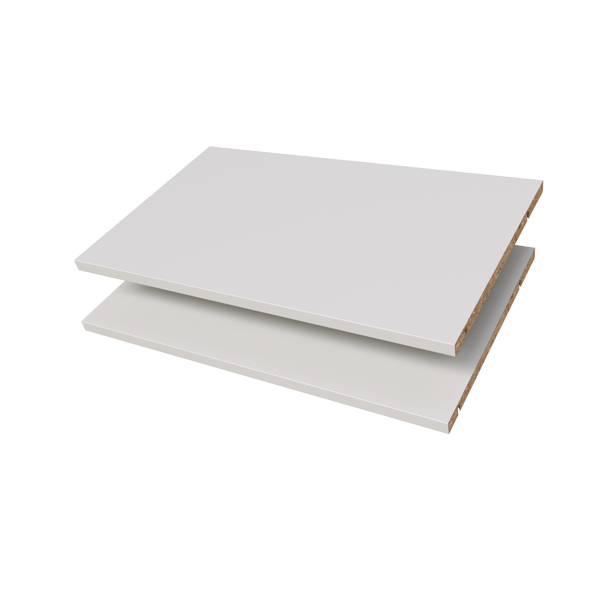 White shelves