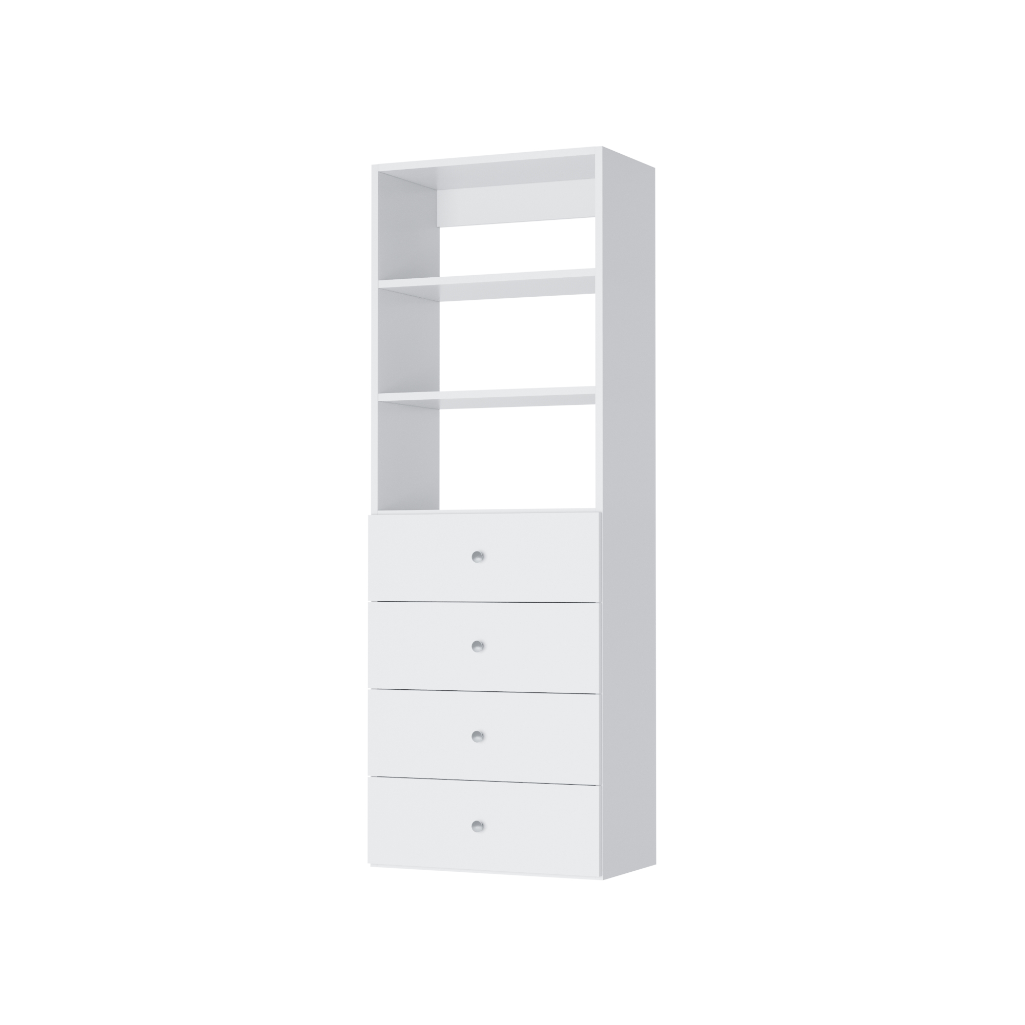 Closet organizers with discount drawers