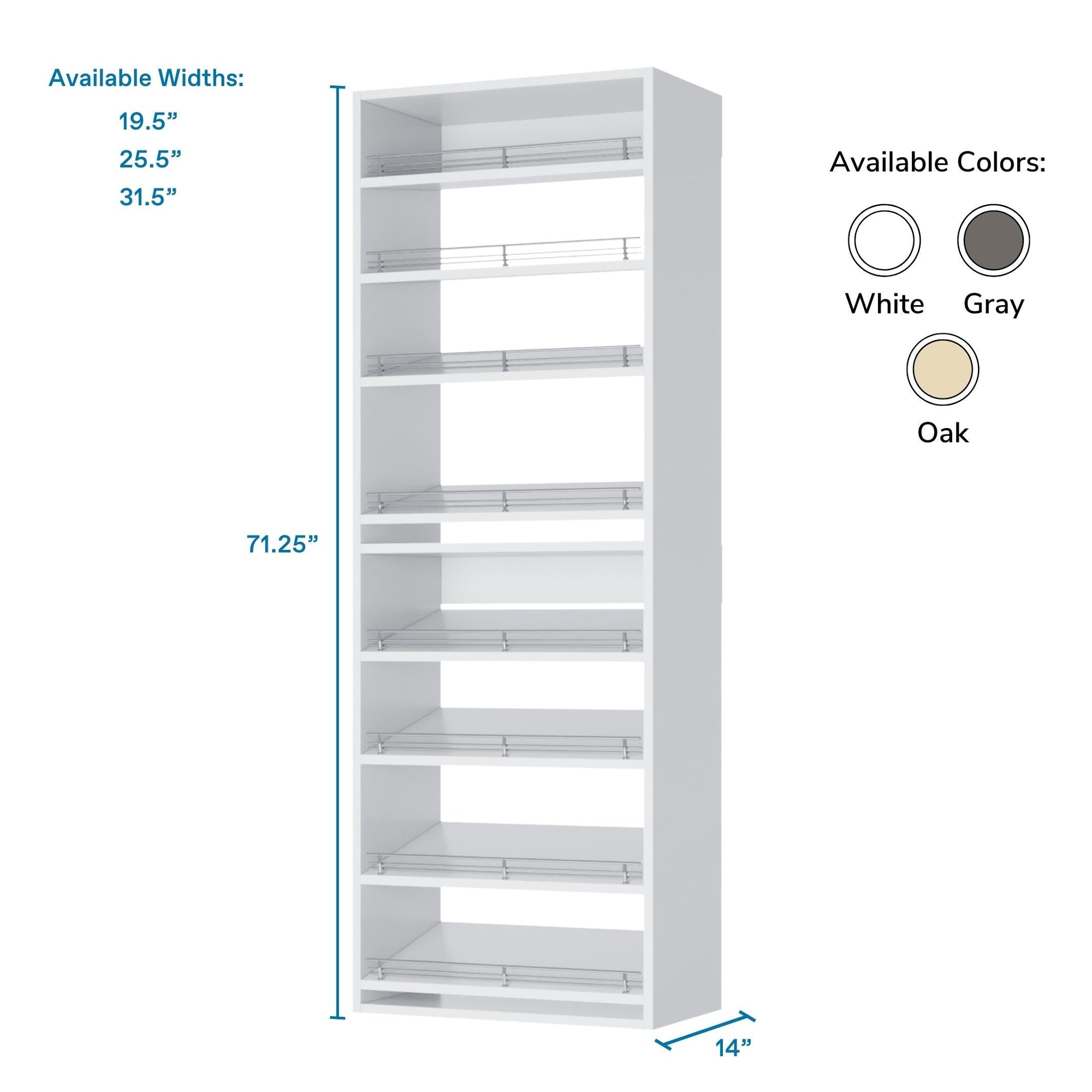 Slanted (8 Shelves) White ab_test