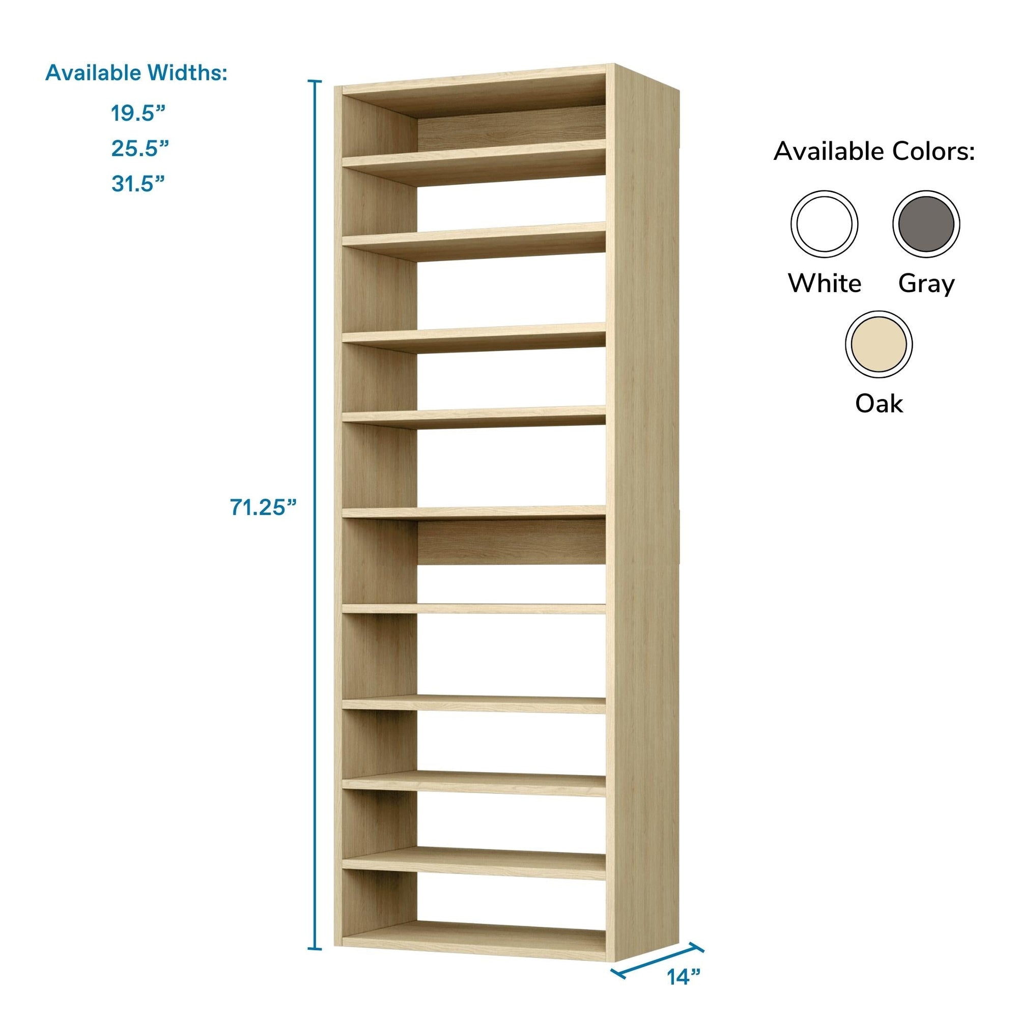 Straight (8 Shelves) Natural Oak ab_test