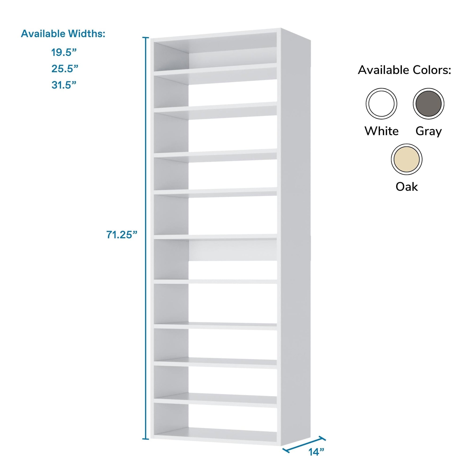 Straight (8 Shelves) White ab_test